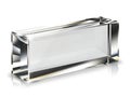 Clear rectangular glass block on white background Royalty Free Stock Photo
