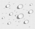 Clear round water drops on smooth surface realistic vector illustration