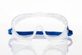 Clear safety glasses against