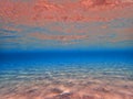 Clear sand under sea water Royalty Free Stock Photo
