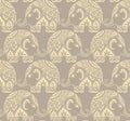 Clear seamless texture with stylized patterned elephants in Indi