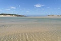 Shallow rippled water across the Bushmans River estuary at low tide.