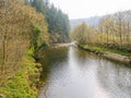 The River Mawddach, in Gwynedd, Wales on a hazy spring day