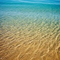 Clear, shallow sea water with gentle ripples over a sandy bottom. The sunlight creates Royalty Free Stock Photo