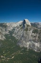 Clear skies shine down on Half Dome in Royalty Free Stock Photo