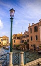 Clear sky in Autumn in Canal Street n Vanice, Italy Royalty Free Stock Photo