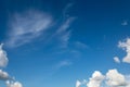 Clear sky with clouds,blue background