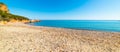 Clear sky over Baccu e Praidas beach in Sardinia Royalty Free Stock Photo