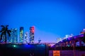 Clear sky over downtown Miami at night Royalty Free Stock Photo