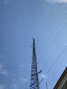 Clear Sky and Radio Transmitter Tower Royalty Free Stock Photo