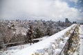 During clear sky with snow ground in Sendai, Japan