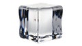 Smooth ice cube with slightly rounded edges is depicted on a white Royalty Free Stock Photo