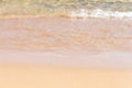 Clear soft wave of sea or ocean on sandy beach. Background Royalty Free Stock Photo