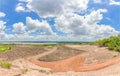 Clear soil at site construction under blue sky and nice cloud midday Royalty Free Stock Photo