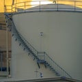 Clear Square Cylindrical container at a Power Plant in Utah Valley against sky at sunset