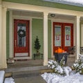 Clear Square Entrance to a festive home in Daybreak Utah