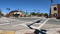 Clear street Traffic at a 4 way intersection clear blue sky on Florida Ave Royalty Free Stock Photo