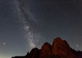 Milky Way rising over the Buila Vanturarita mountains in Romania