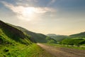 Clear sunny day in the mountains of Transcaucasia, green landscapes Royalty Free Stock Photo