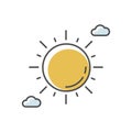 Clear sunny sky yellow RGB color icon
