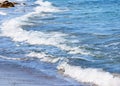 Summer blue sky sea coast sand background beach. Royalty Free Stock Photo