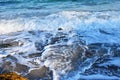 Summer blue sky sea coast sand background beach. Royalty Free Stock Photo