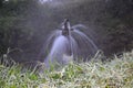 Clear sweet and health water overflowing from the water jet on rainy days