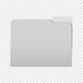 Clear tabbed plastic file folder on transparent background realistic vector mock-up. PVC folder with cut tab mock-up