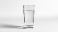clear, tall glass of water placed on a plain white surface Royalty Free Stock Photo
