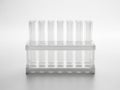 Clear test tubes in holder Royalty Free Stock Photo