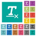 Clear text format square flat multi colored icons
