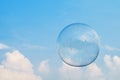 Clear transparent balloon in the blue sky