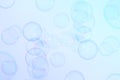 Clear transparent blue soap bubbles float background. Royalty Free Stock Photo