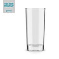 Clear empty drinking glass vector mockup.