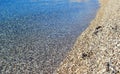 Clear transparent sea on the beach in town Senj, Adriatic sea, Croatia