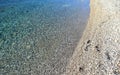 Clear transparent sea on the beach in town Senj, Adriatic sea, Croatia