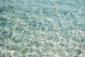 Clear transparent sea water. Natural marine background. Blue ocean wallpaper, sea wave on sunshine day. Crystal clear