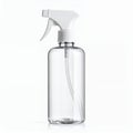 Transparent spray bottle, perfect for liquid storage, showcasing design possibilities on white background Royalty Free Stock Photo