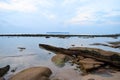 Clear Transparent Water at Coastline with Morning Blue Sky with Abstract Shapes in Soil Royalty Free Stock Photo