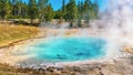 A beautiful turquoise hot spring in Yellowstone National Park. Royalty Free Stock Photo