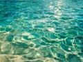 Clear turquoise water with shimmering sunlight reflections Royalty Free Stock Photo