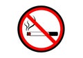 No smoking sign with crossed cigarette and smoke Royalty Free Stock Photo
