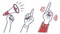 Hand with pointing finger, direction and guidance for tutorial and guide designs vector design Generative AI