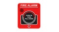 Red Fire Alarm Button with Instructions Royalty Free Stock Photo
