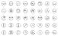 35 clear vector linear icons about healthcare and corona virus. Individual protection, healing, hygiene