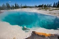 Clear Vibrant Blue thermal Hot Spring in Yellowstone National Park Royalty Free Stock Photo