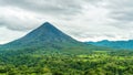 A clear view of Arenal Volcano and the surrounding jungle in La Fortuna, Costa Rica Royalty Free Stock Photo