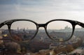 Clear vision through glasses Royalty Free Stock Photo