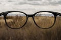 Clear vision through glasses Royalty Free Stock Photo