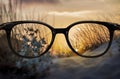 Clear vision through glasses Royalty Free Stock Photo